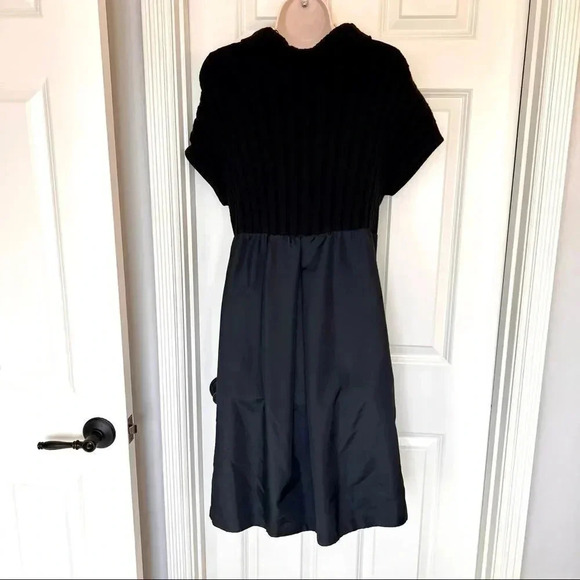 Chelsea & Theodore black ribbed turtleneck fit and flair dress size medium - Picture 6 of 14